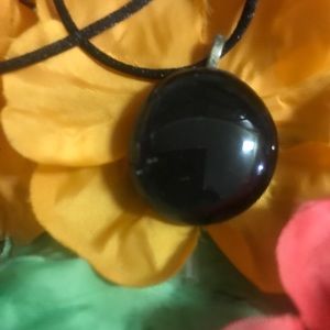 Exclusive Unique Rare Genderless Black Glass Handmade Necklace, Jewelry